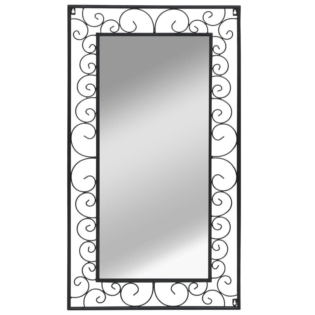 vidaXL Stensko ogledalo pravokotne oblike 60x110 cm črne barve
