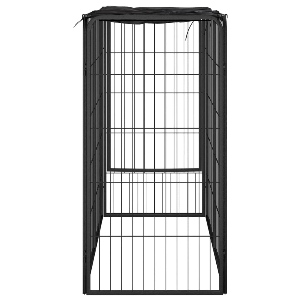 vidaXL Pasja ograda 6 panelov črna 50x100 cm jeklo s prašnim premazom