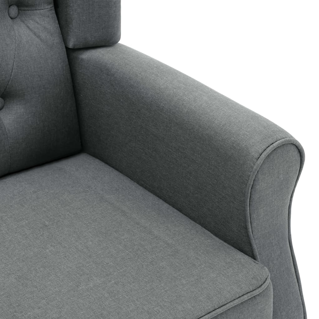 vidaXL Fotelj s stolčkom za noge svetlo sivo blago