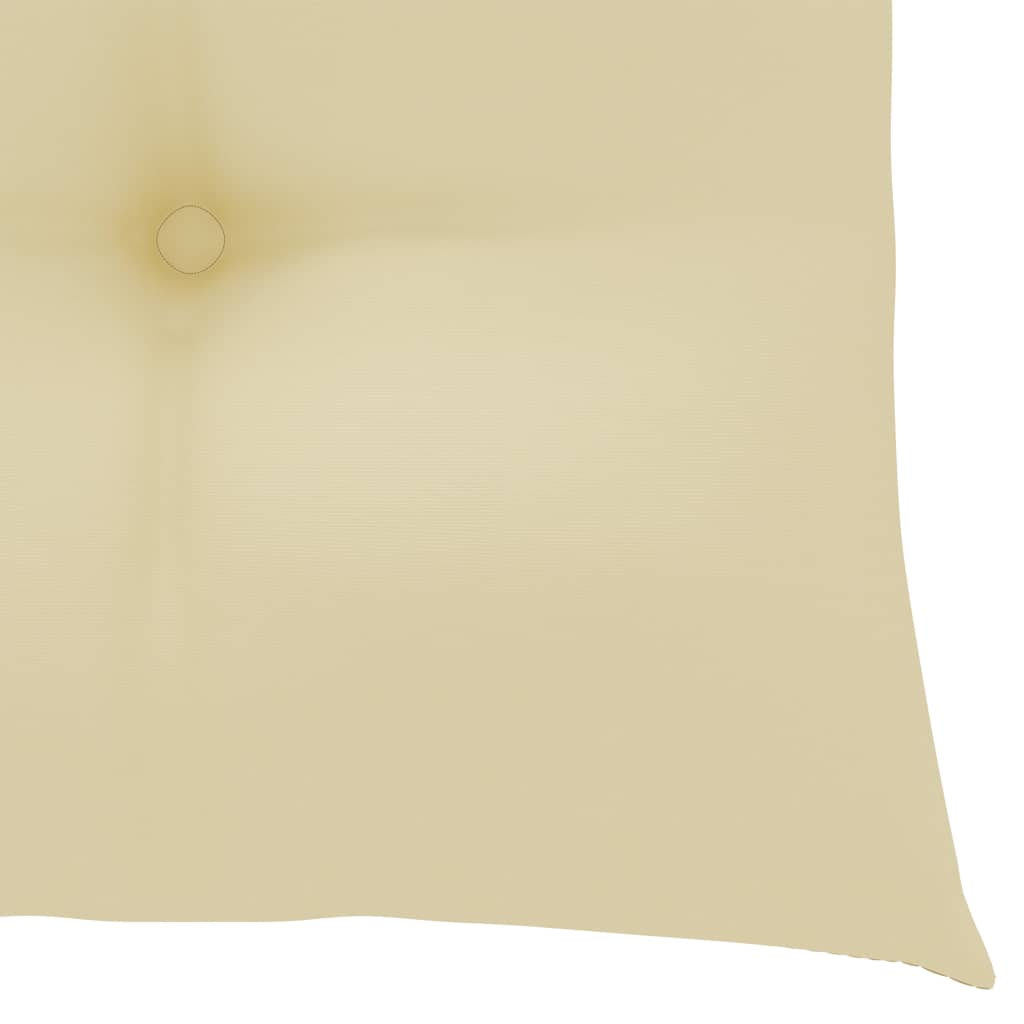 vidaXL Gugalnik s kremno belo blazino trdna tikovina