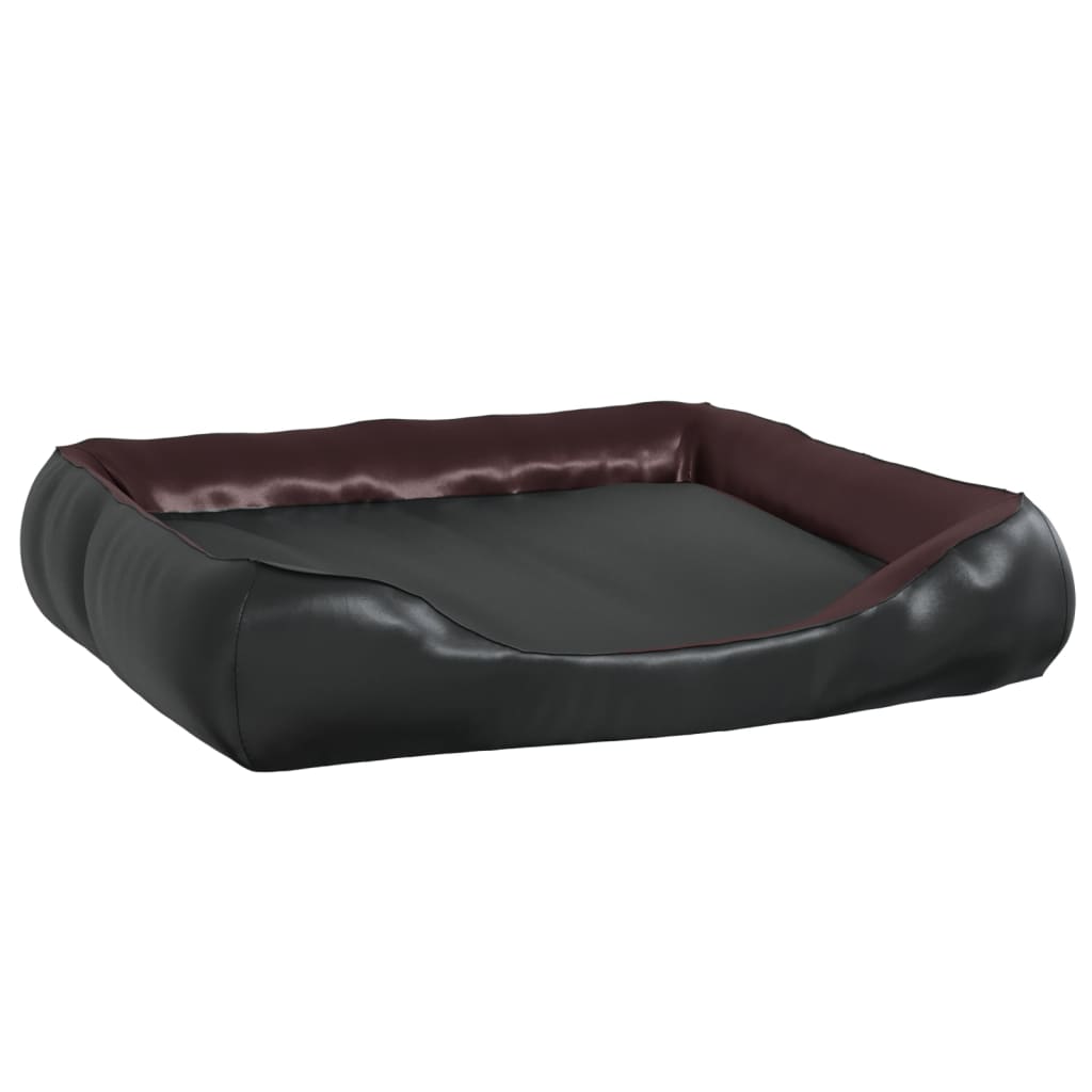 vidaXL Pasja postelja črna in rjava 105x80x25 cm umetno usnje