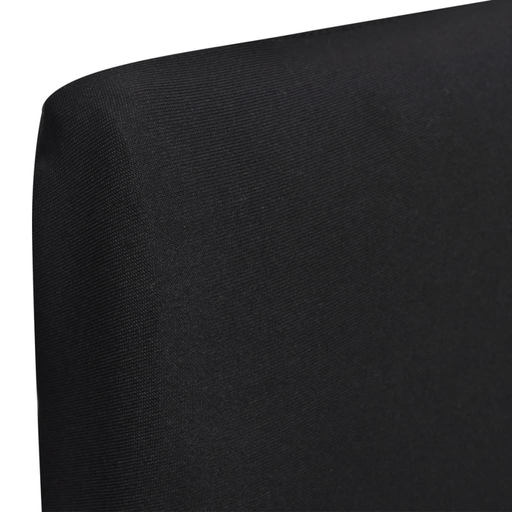 vidaXL Ravne raztegljive prevleke za stole 6 kosov črne