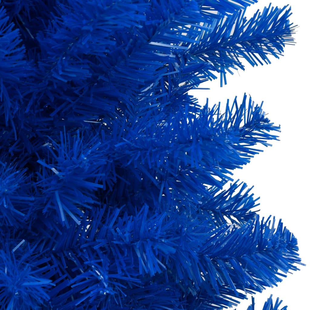 vidaXL Umetna osvetljena novoletna jelka z bunkicami modra 240 cm PVC
