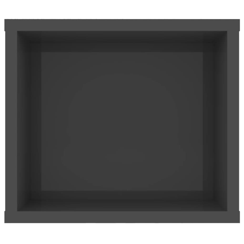 vidaXL Viseča TV omarica visok sijaj siva 100x30x26,5 cm iverna plošča