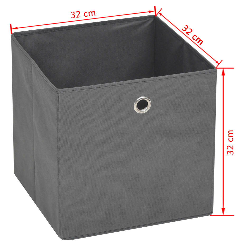 vidaXL Škatle za shranjevanje 10 kosov netkano blago 32x32x32 cm sive
