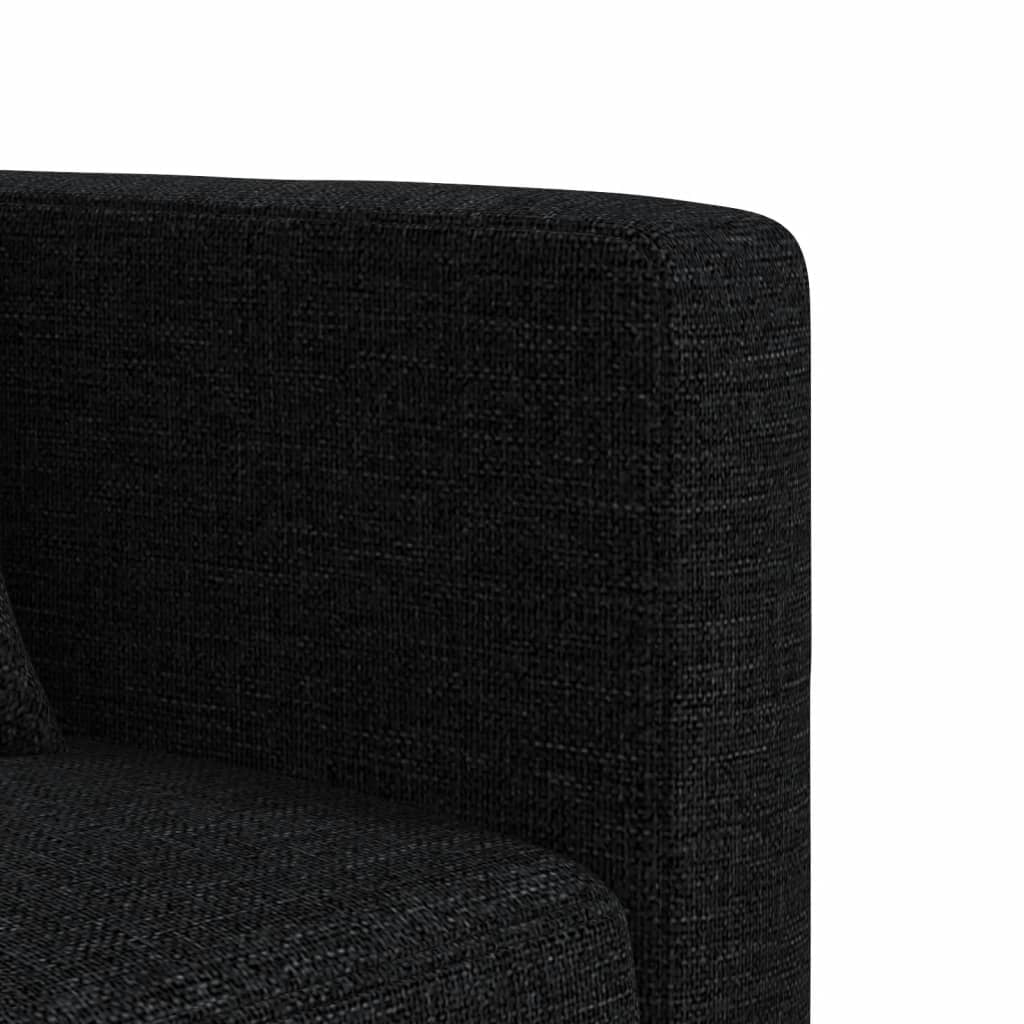 vidaXL Raztegljiv kavč L oblike črn 275x140x70 cm tkanina