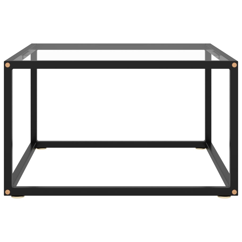 vidaXL Klubska mizica črna s kaljenim steklom 60x60x35 cm