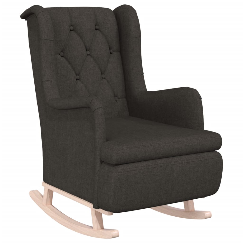 vidaXL Fotelj z gugalnimi nogami in stolčkom temno sivo blago