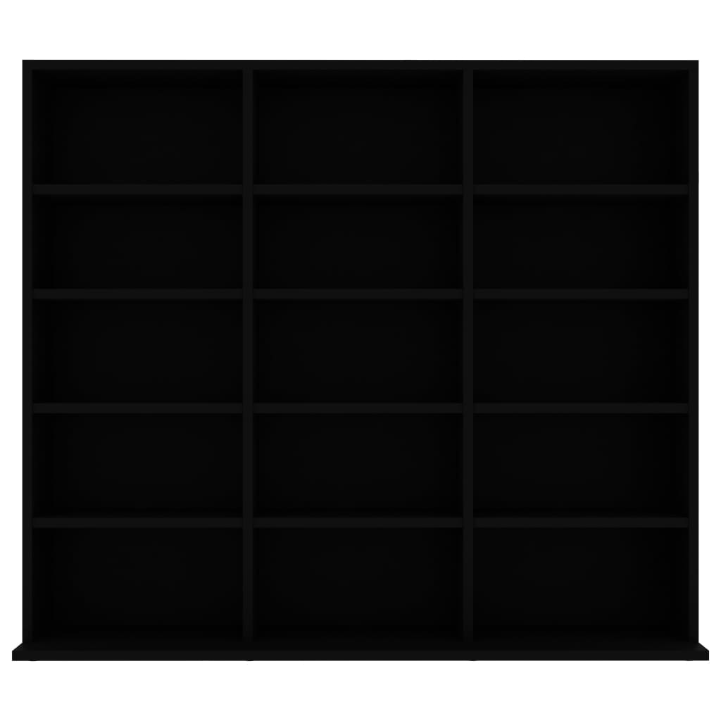 vidaXL Omarica za CD plošče črna 102x23x89,5 cm iverna plošča