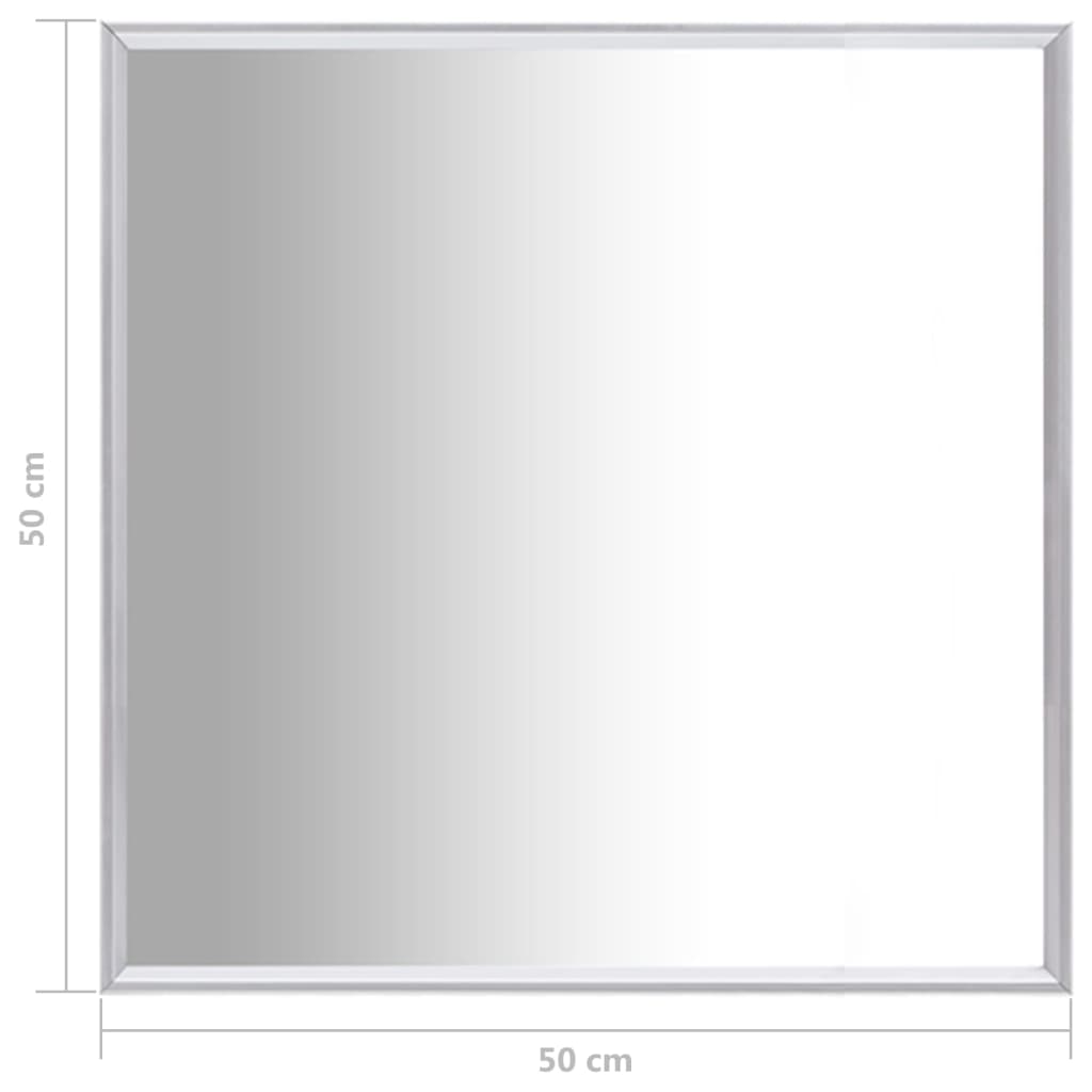 vidaXL Ogledalo srebrno 50x50 cm