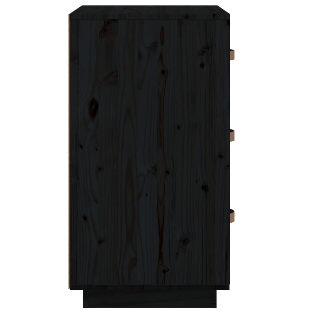  vidaXL Nočna omarica 2 kosa črna 40x40x75 cm trdna borovina