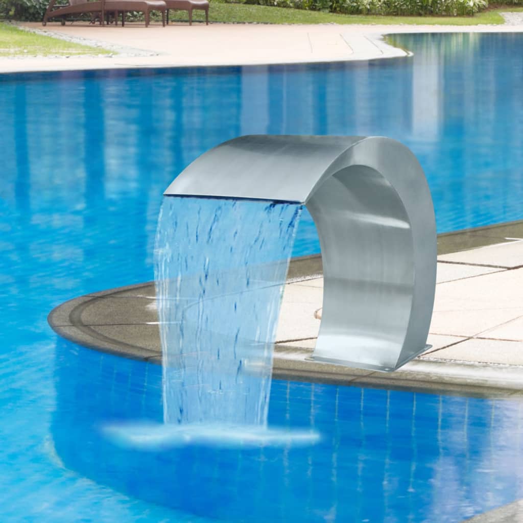 Vodni slap za bazen nerjaveče jeklo 45x30x60 cm