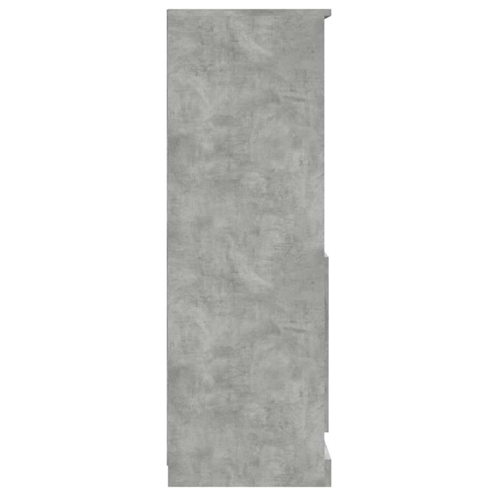 vidaXL Visoka omara betonsko siva 60x35,5x103,5 cm inženirski les