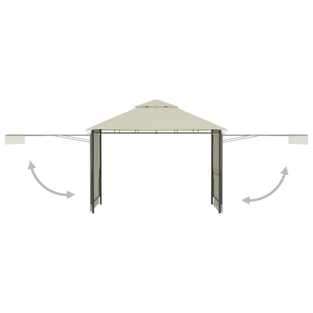 vidaXL Paviljon z dvojno raztegljivo streho 3x3x2,75 m krem 180 g/m²