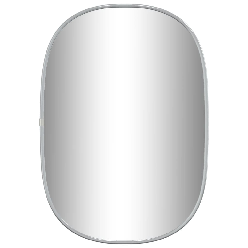 vidaXL Stensko ogledalo srebrno 50x35 cm