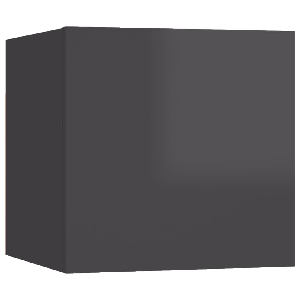 vidaXL Komplet TV omaric 8-delni visok sijaj siva iverna plošča