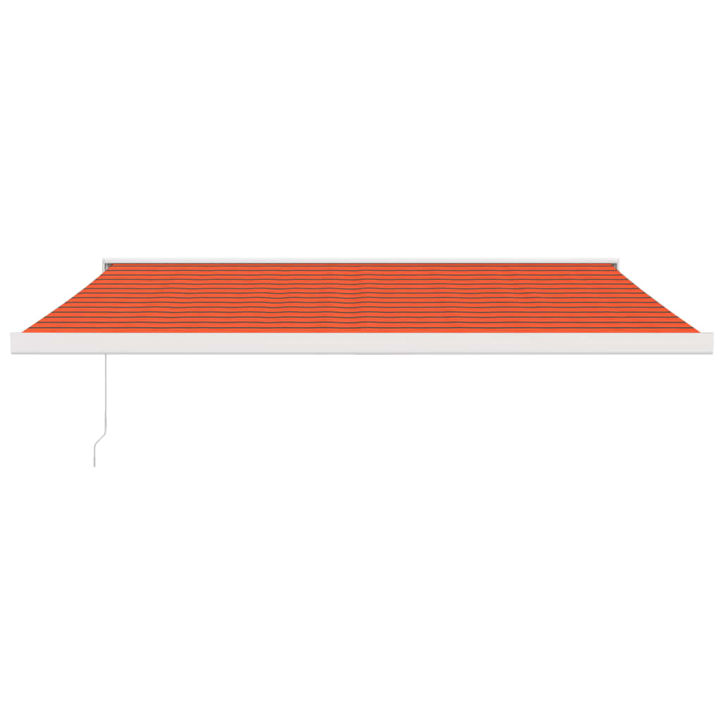 vidaXL Zložljiva tenda oranžna in rjava 4,5x3 m blago in aluminij
