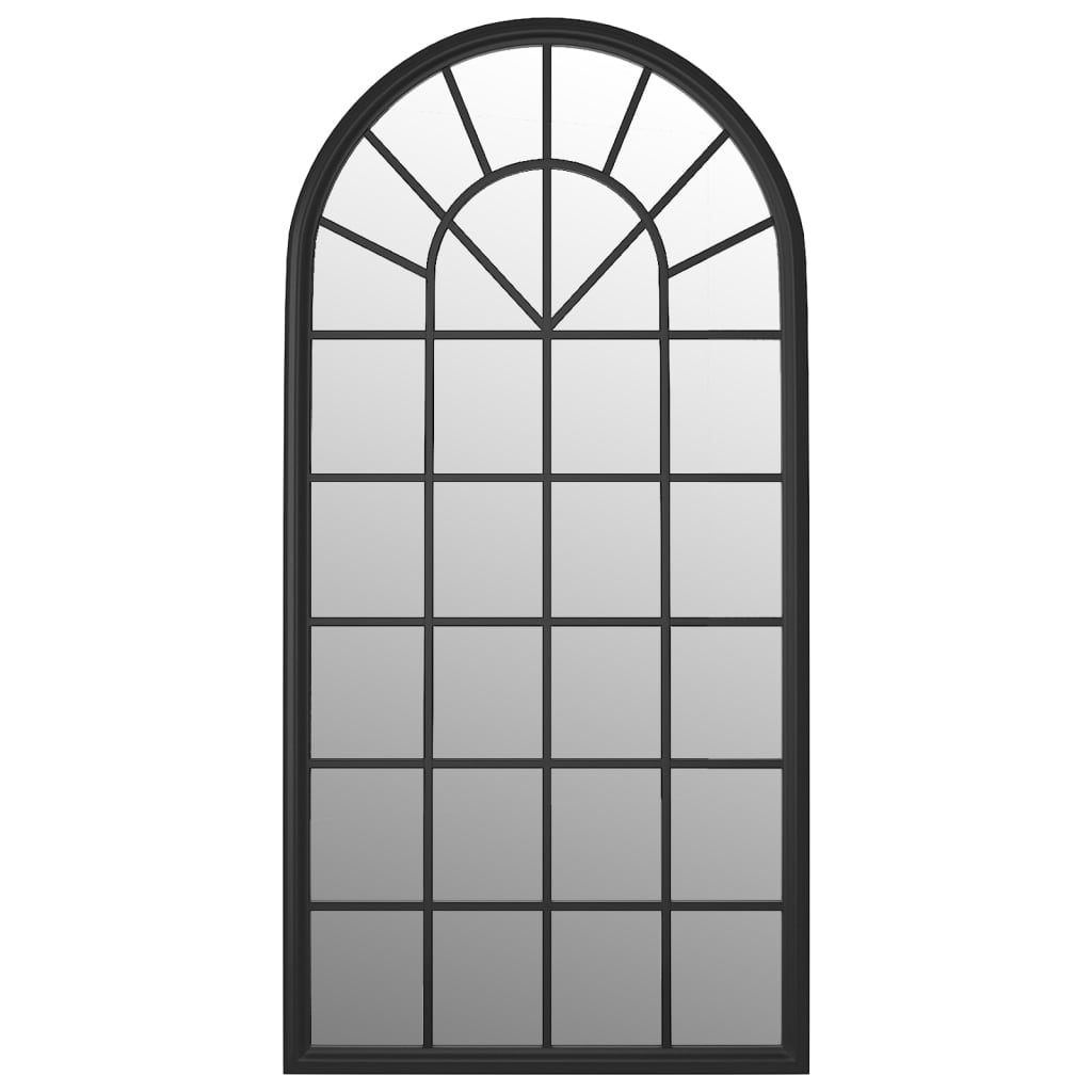 vidaXL Ogledalo črno 90x45 cm železno za notranjo uporabo