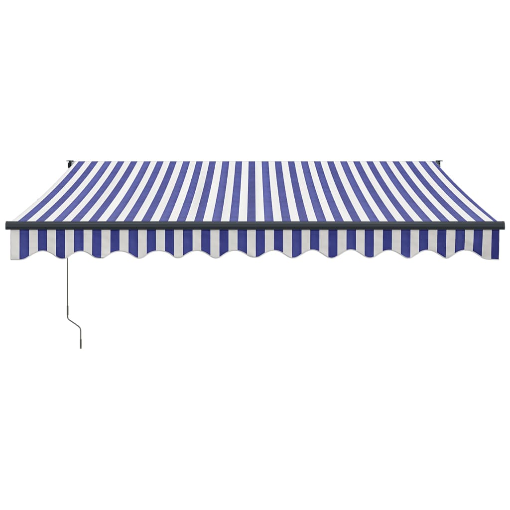 vidaXL Zložljiva tenda modra in bela 3x2,5 m blago in aluminij