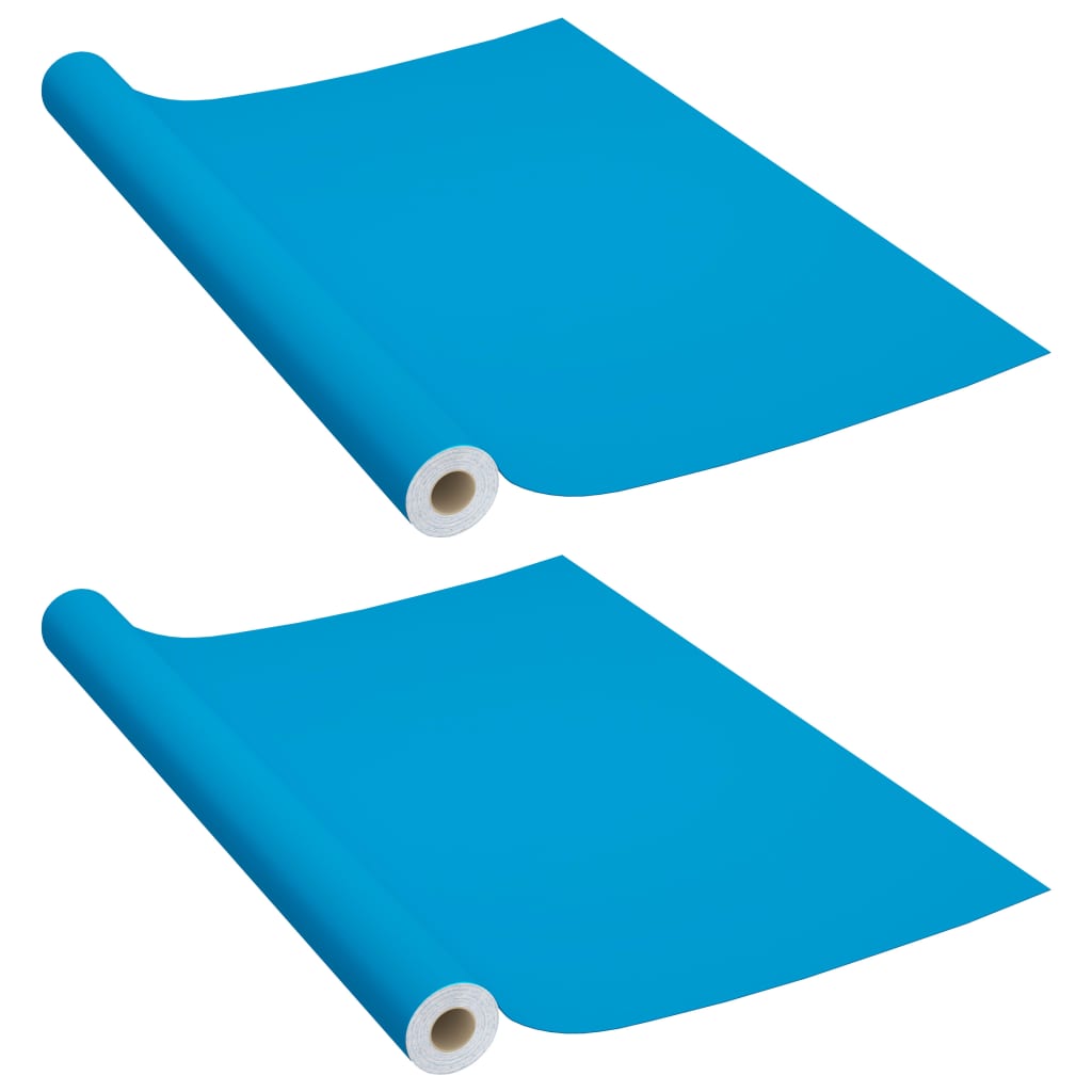 vidaXL Samolepilna folija za pohištvo 2 kosa sinje modra 500x90 cm PVC