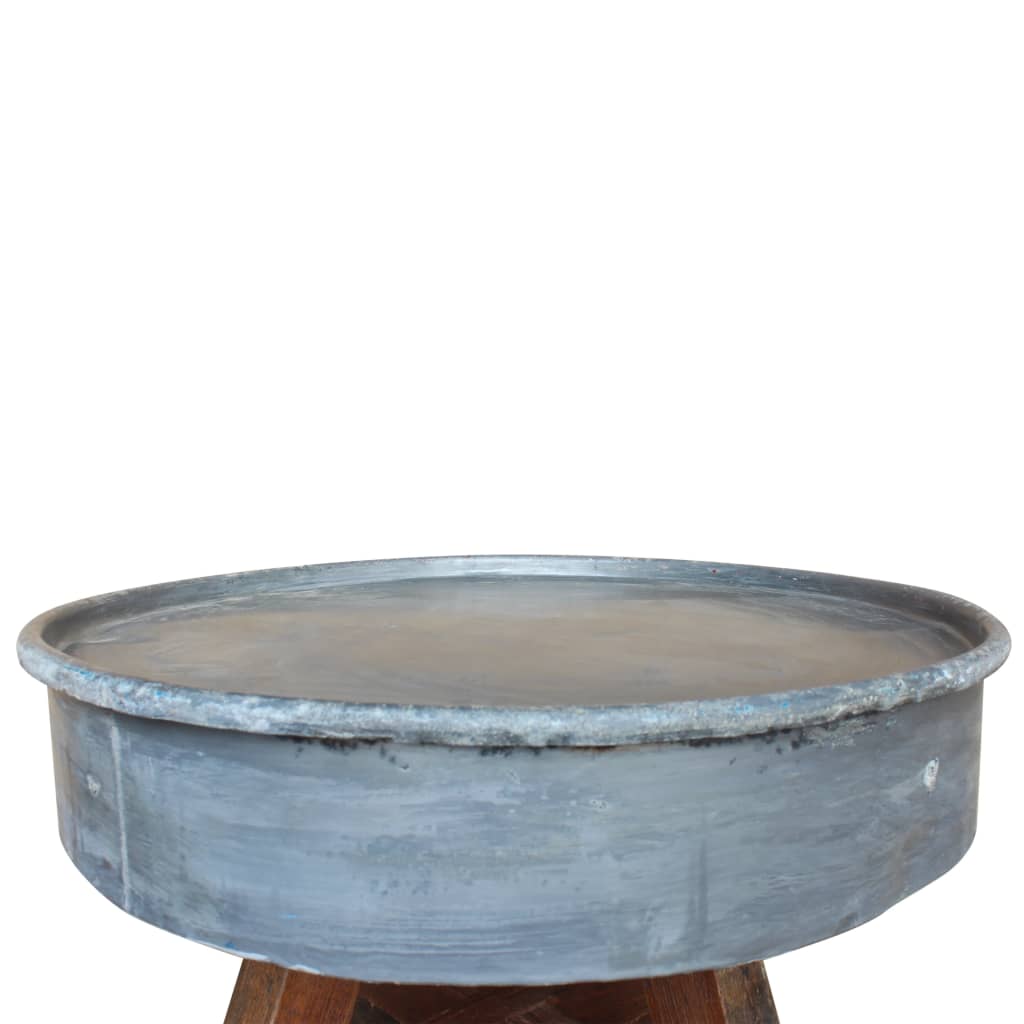 vidaXL Klubska mizica trden predelan les 60x45 cm srebrna