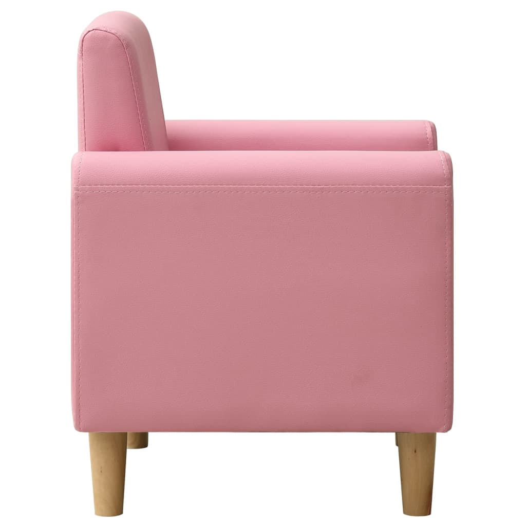 vidaXL Otroški kavč roza umetno usnje