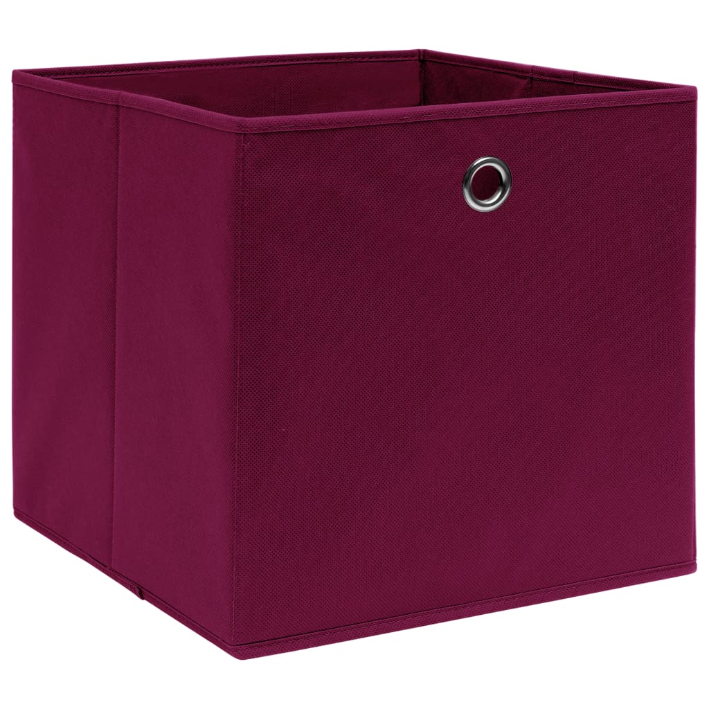 vidaXL Škatle za shranjevanje 10 kosov temno rdeče 32x32x32 cm blago