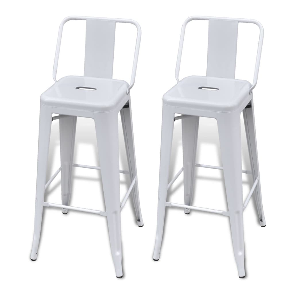 vidaXL Barski stolčki 2 kosa belo jeklo