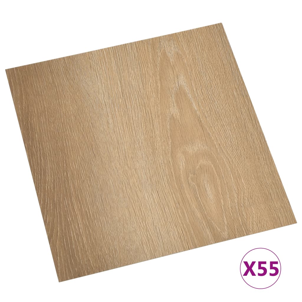 vidaXL Samolepilne talne plošče 55 kosov PVC 5,11 m² rjave