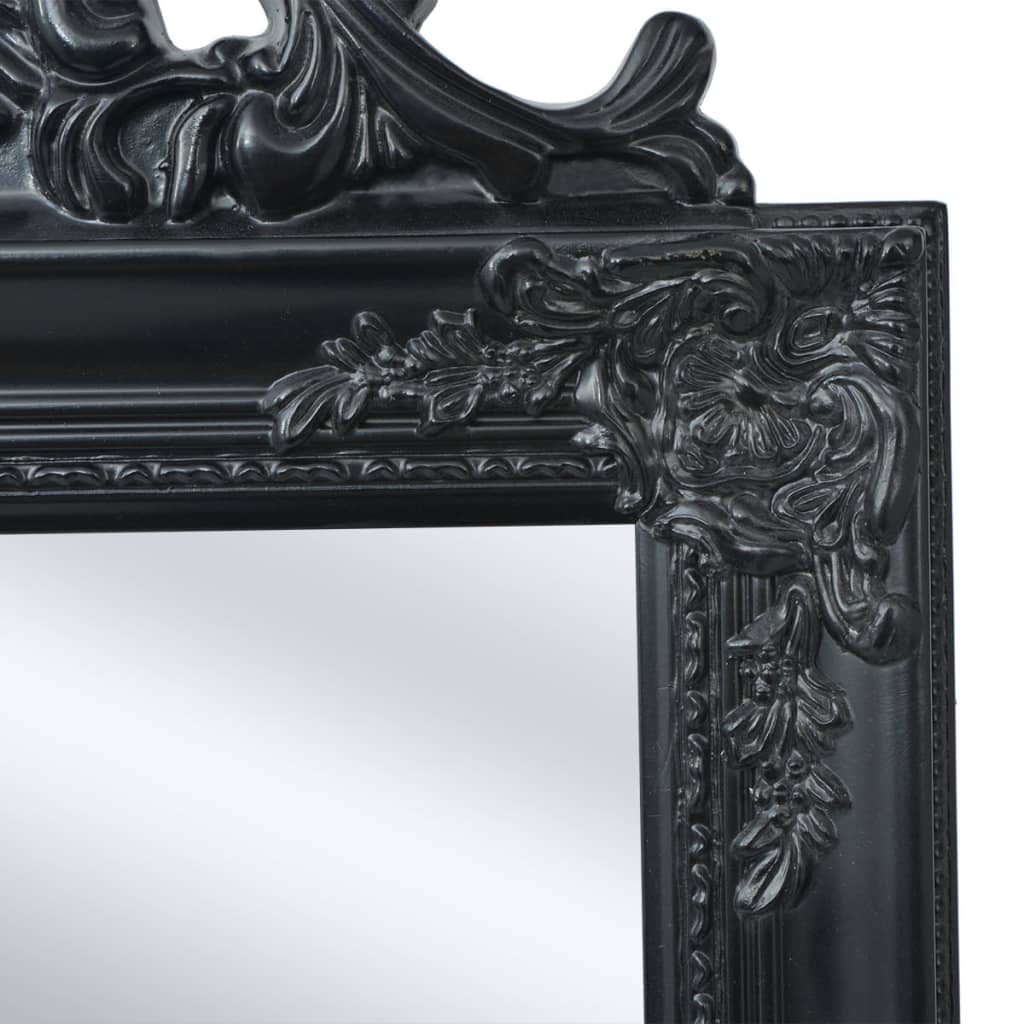 vidaXL Prostostoječe ogledalo baročni stil 160x40 cm črno