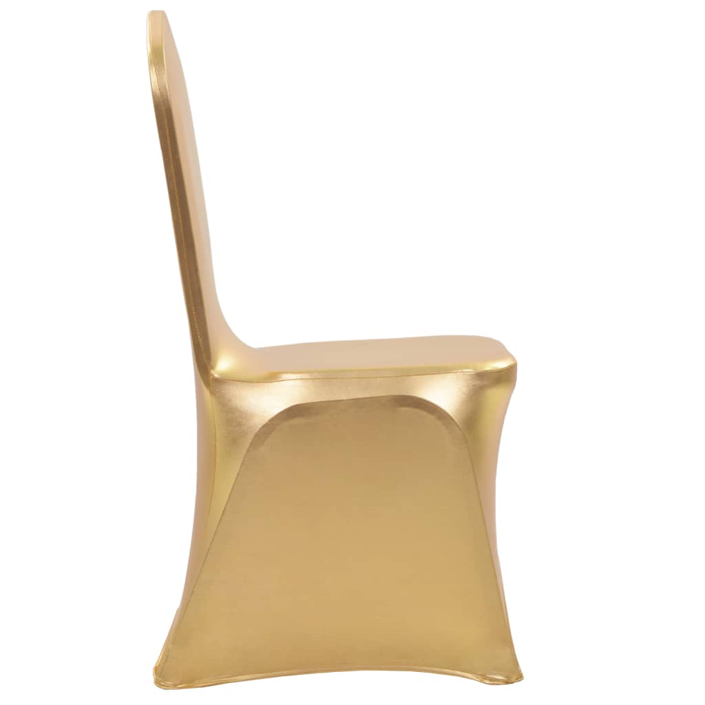 vidaXL Prevleke za stol raztegljive 25 kosov zlate barve