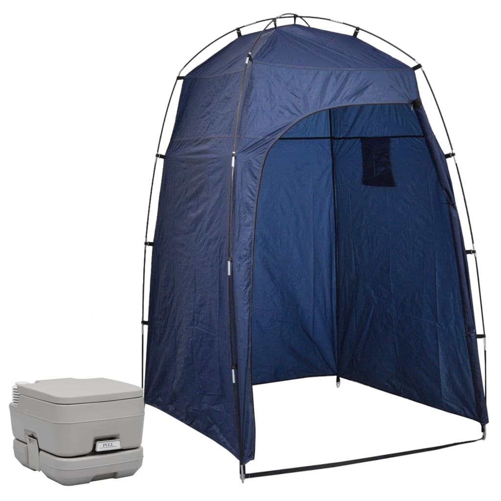 vidaXL Prenosno stranišče za kampiranje s šotorom 10+10 L