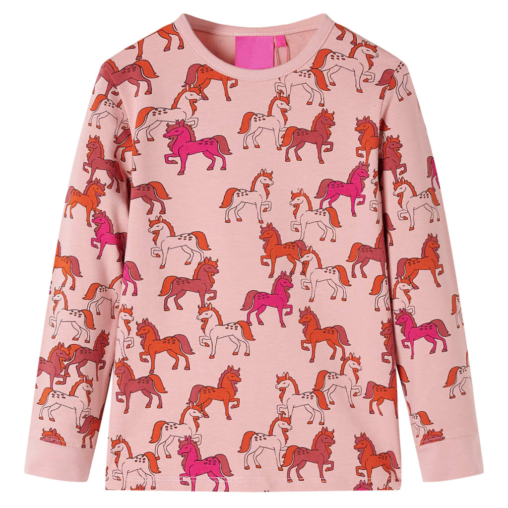 Otroška pižama z dolgimi rokavi svetlo roza 92