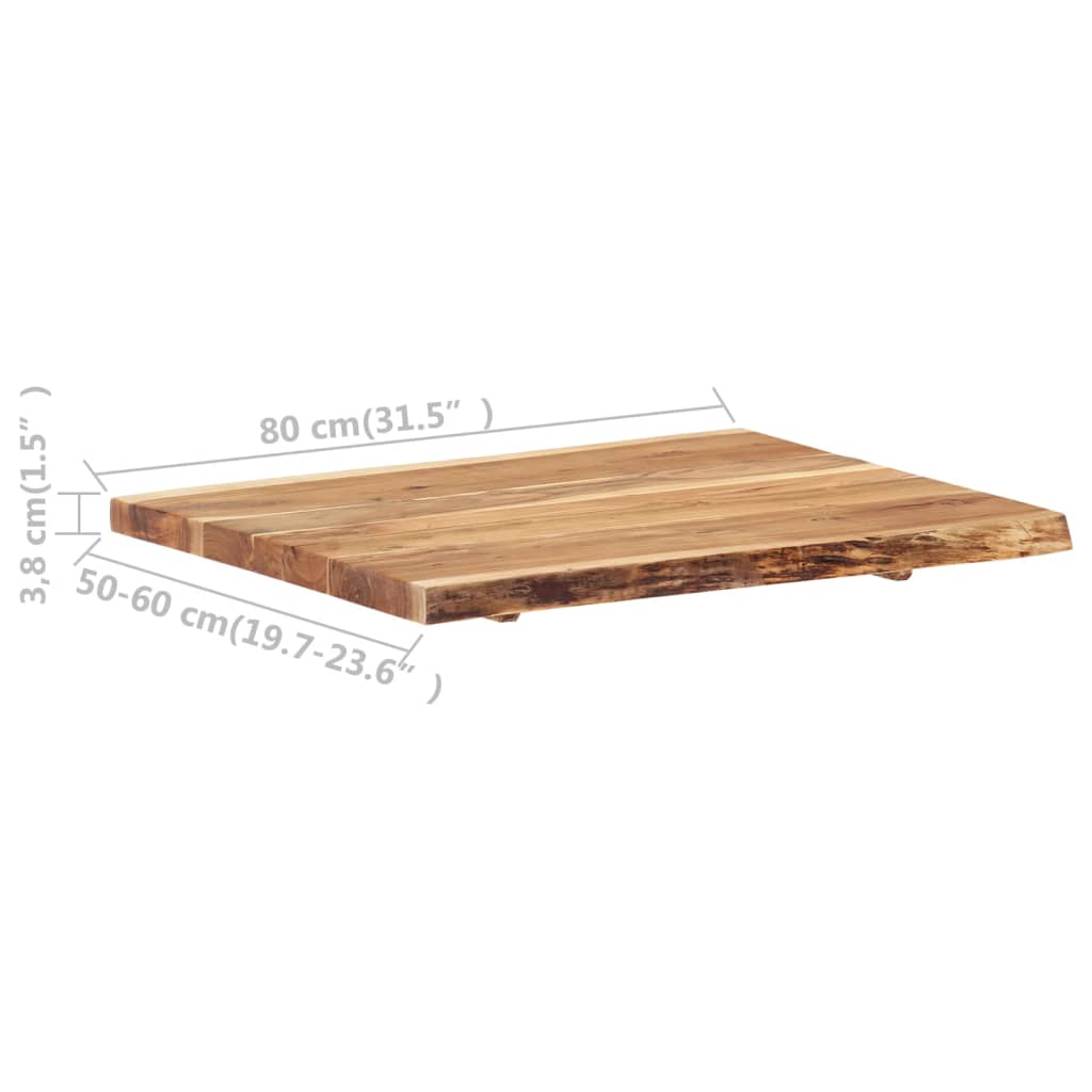 vidaXL Mizna plošča trden akacijev les 80x(50-60)x3,8 cm