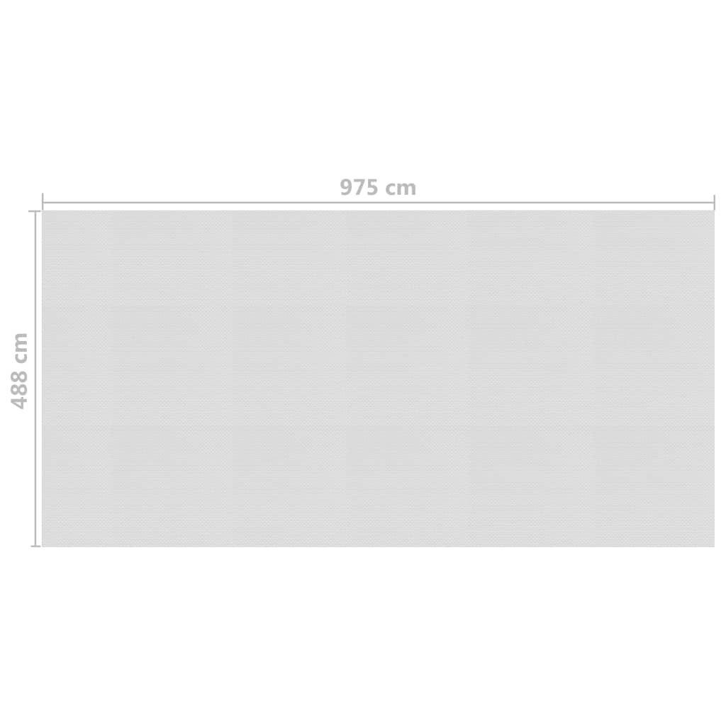 vidaXL Plavajoča PE solarna folija za bazen 975x488 cm siva