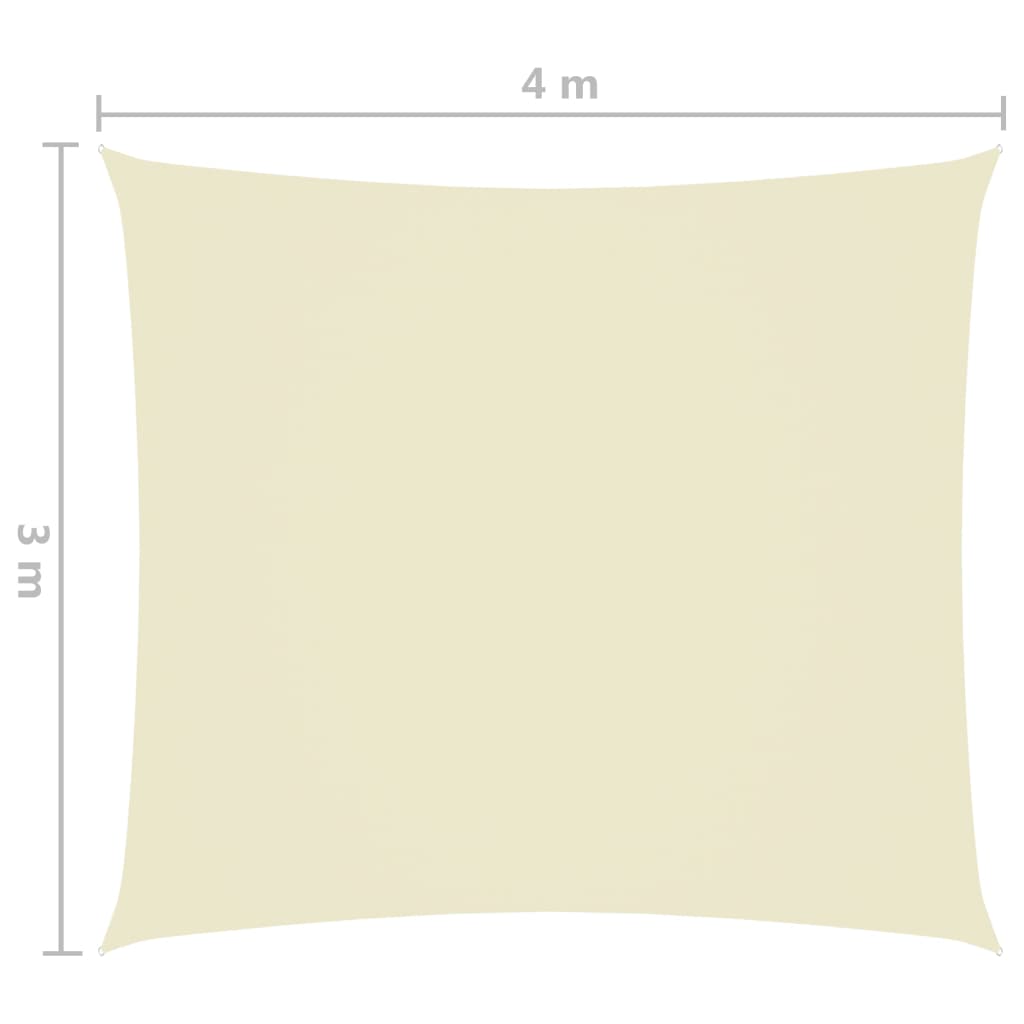 vidaXL Senčno jadro oksford blago pravokotno 3x4 m krem