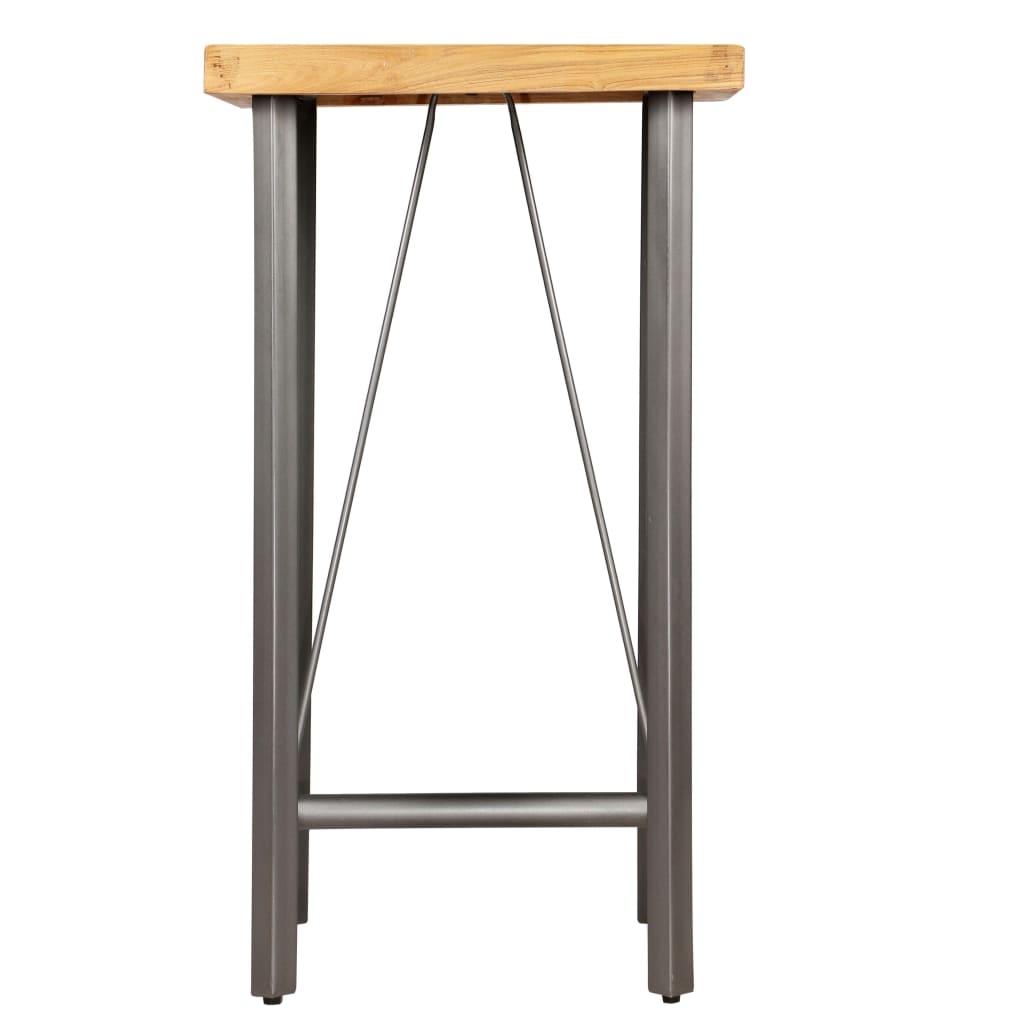 vidaXL Barska miza iz trdne predelane tikovine 60x60x107 cm