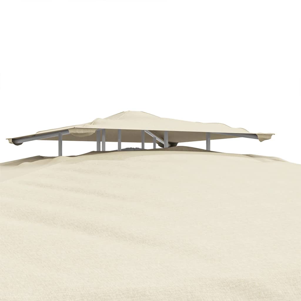 vidaXL Paviljon z dvojno streho krem 3x3x2,68 m tkanina