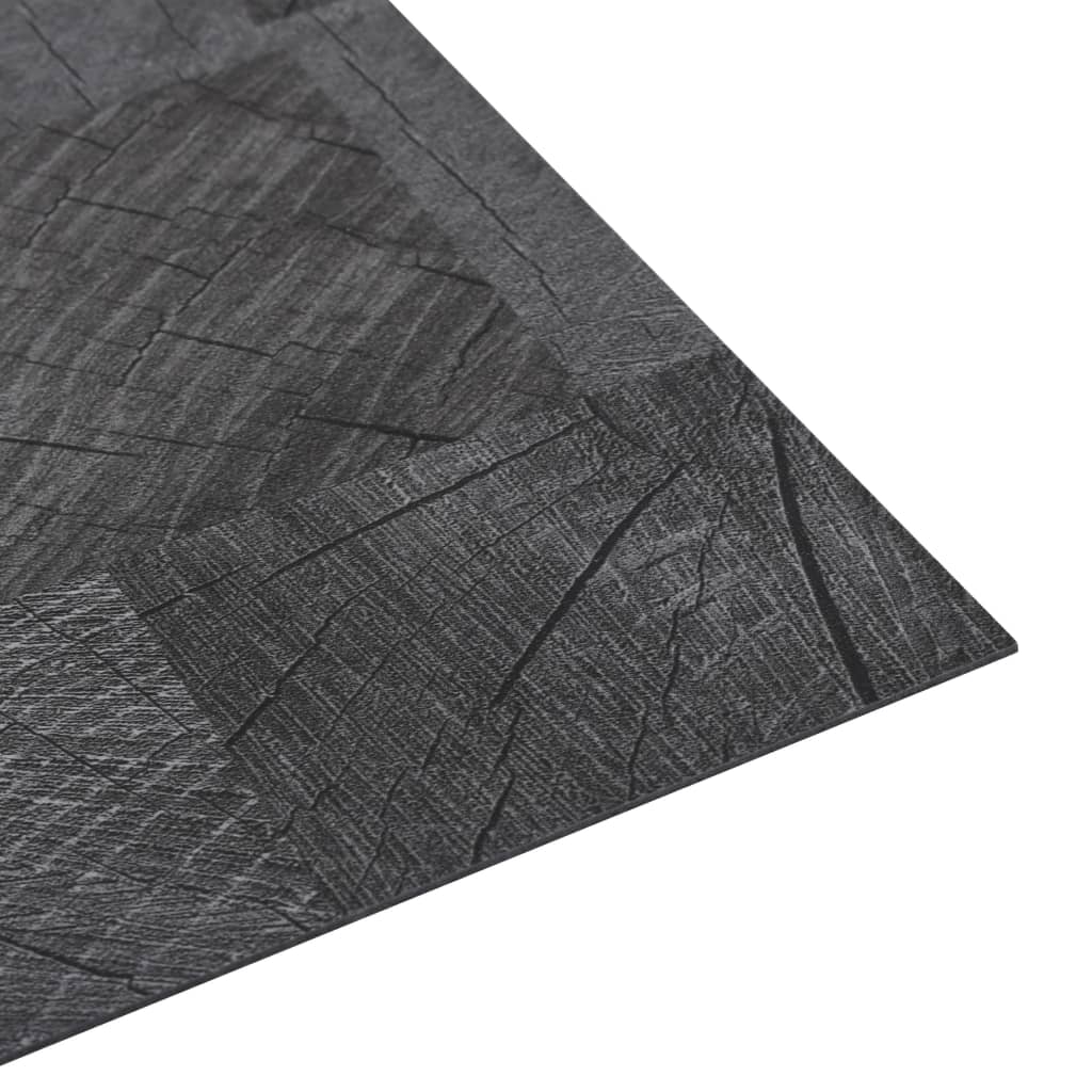 vidaXL PVC talna plošča samolepilna 5,11 m² lesena struktura siva