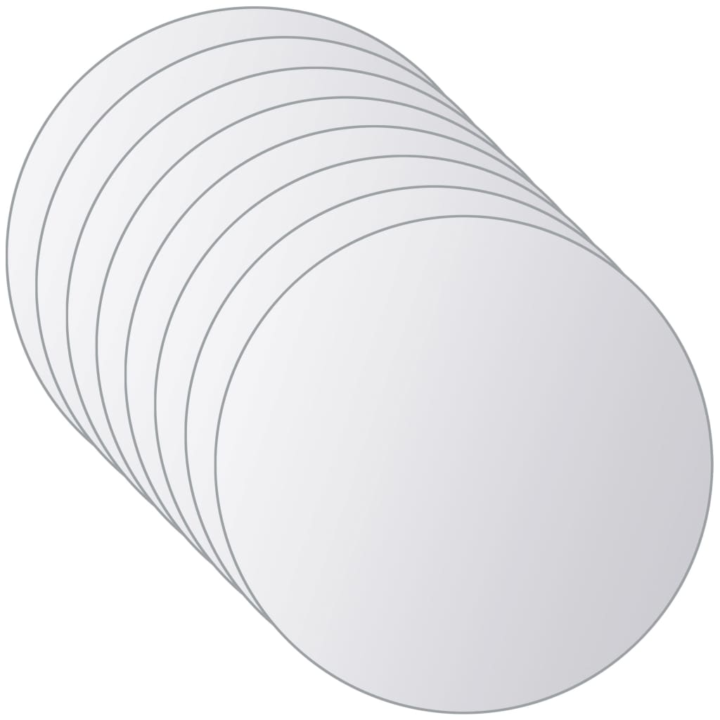 vidaXL 8 kosov zrcalnih ploščic okrogle oblike steklo