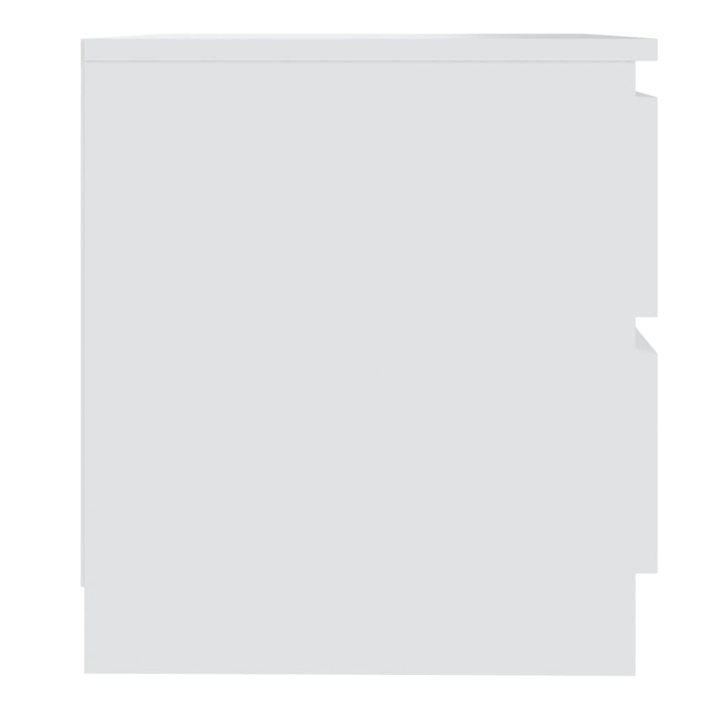 vidaXL Nočna omarica bela 50x39x43,5 cm iverna plošča