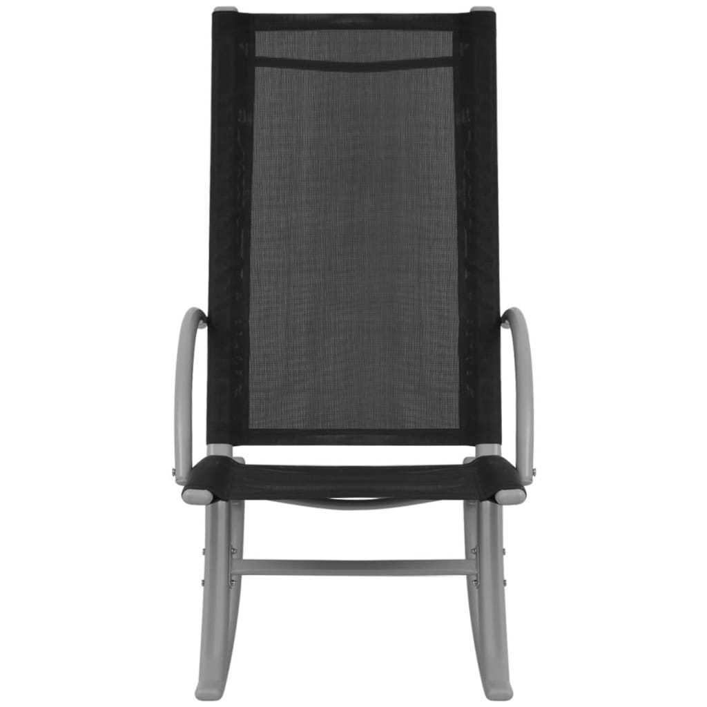 vidaXL Vrtni gugalni stoli 2 kosa jeklo in tekstil črne barve