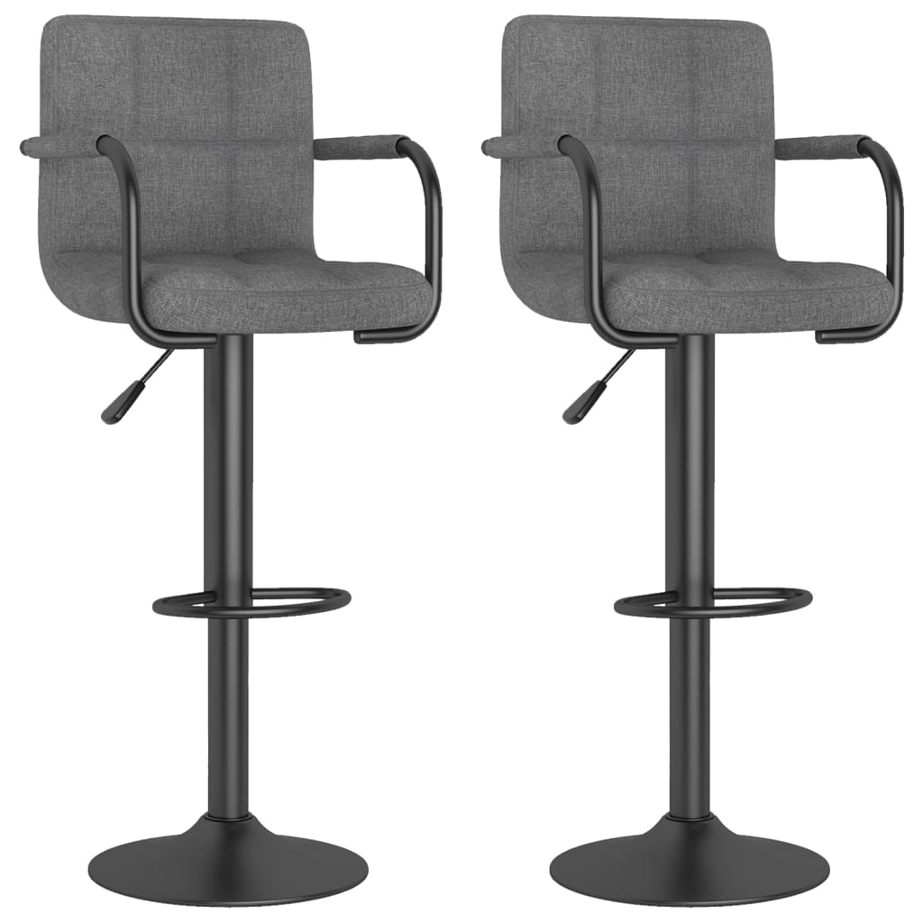 vidaXL Barski stolčki 2 kosa svetlo sivo blago