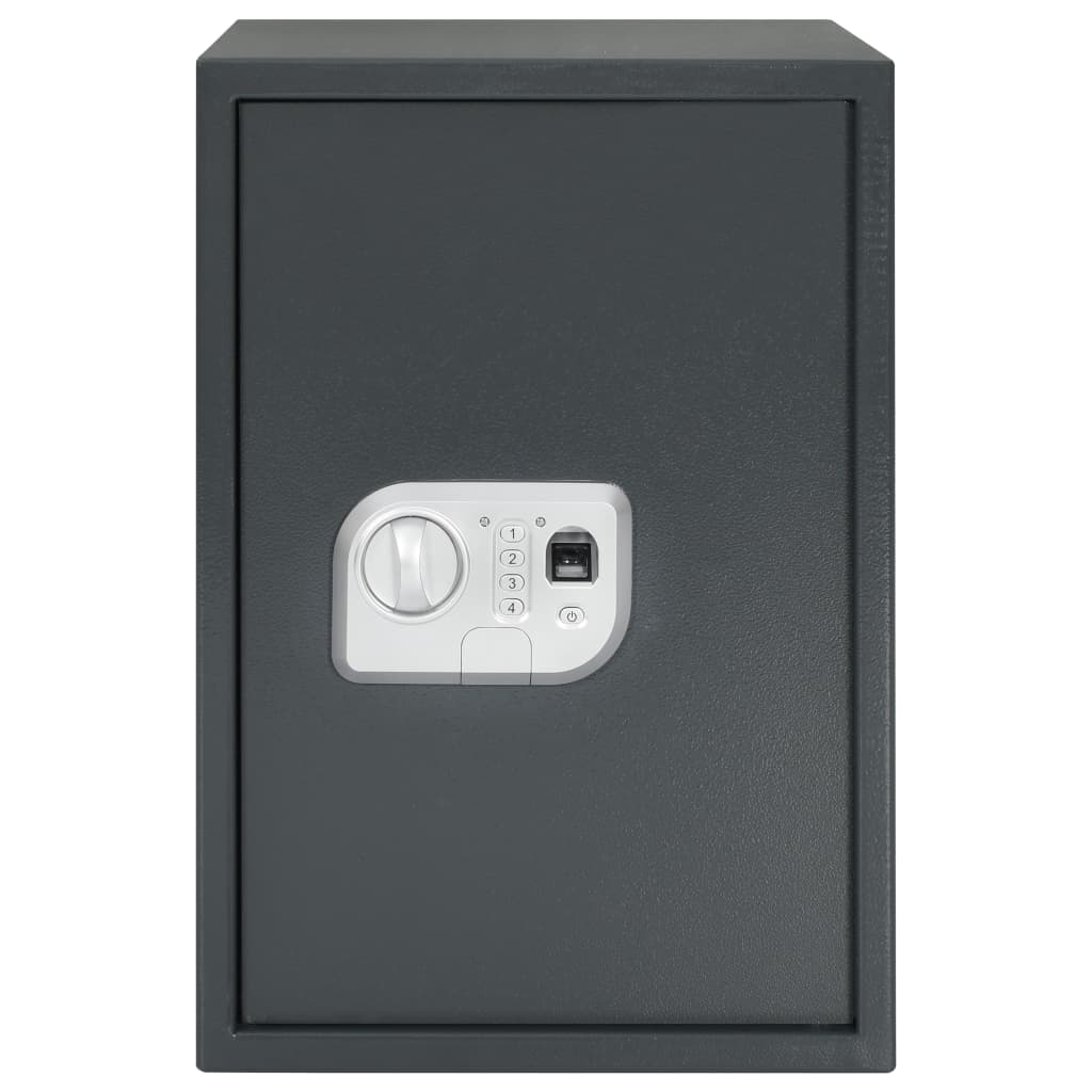 vidaXL Digitalni sef na prstni odtis temno siv 35x31x50 cm