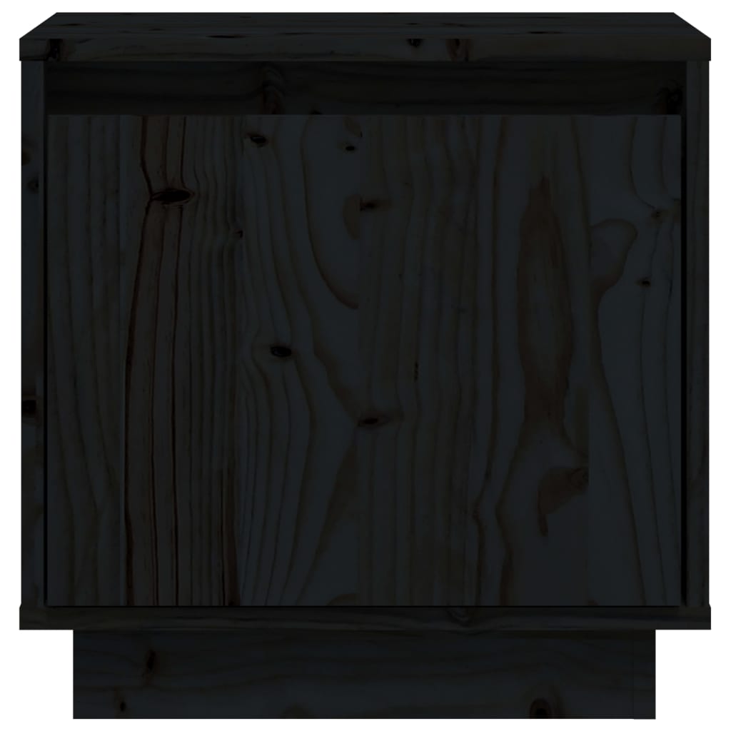 vidaXL Nočna omarica 2 kosa črna 40x30x40 cm trdna borovina