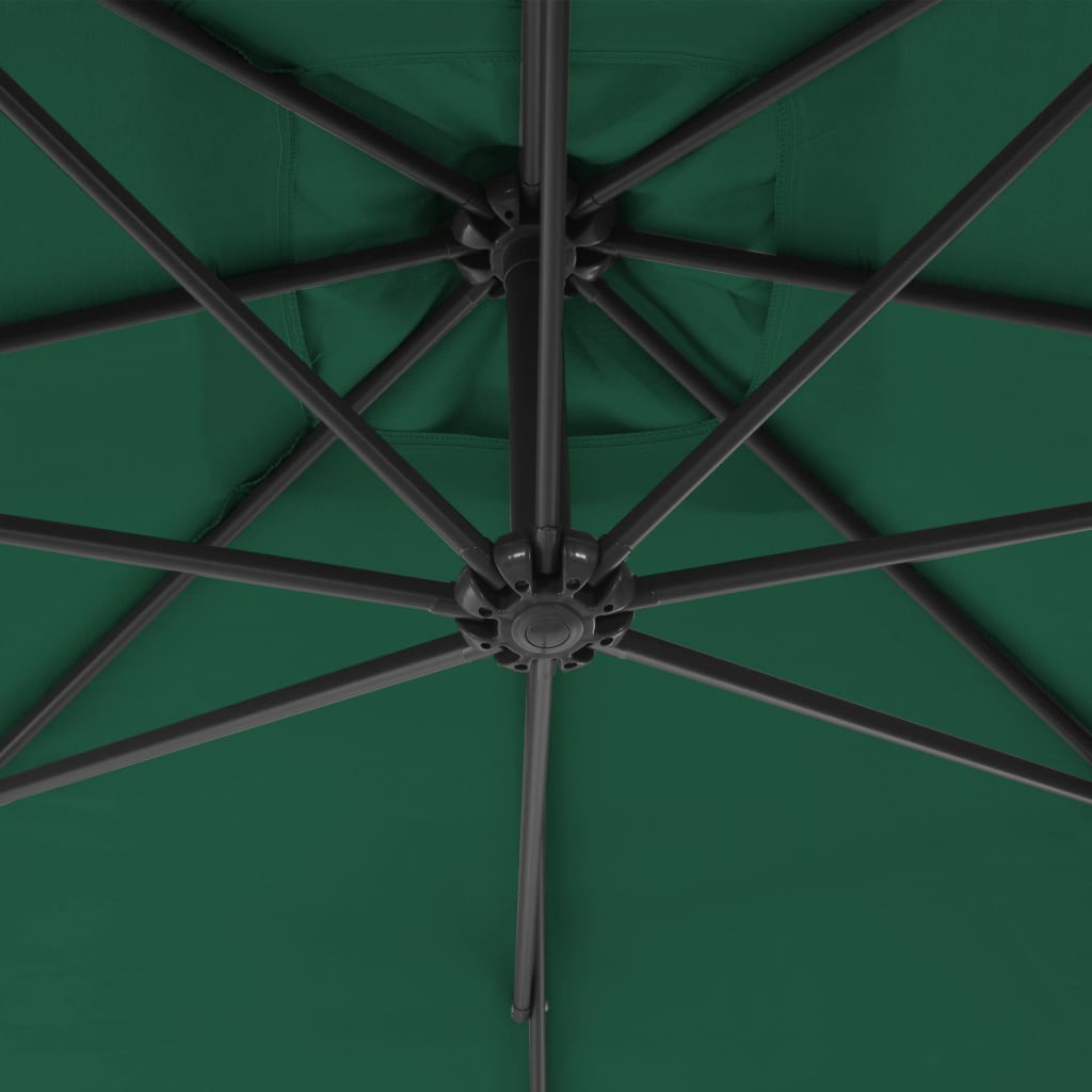 vidaXL Previsni senčnik z jeklenim drogom 250x250 cm zelen