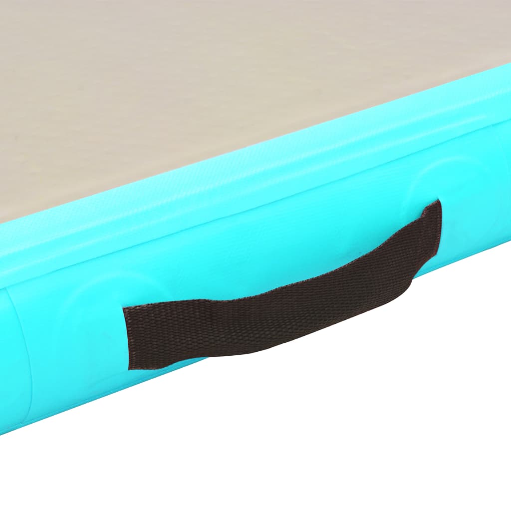 vidaXL Napihljiva gimnastična podloga s tlačilko 600x100x10 cm modra