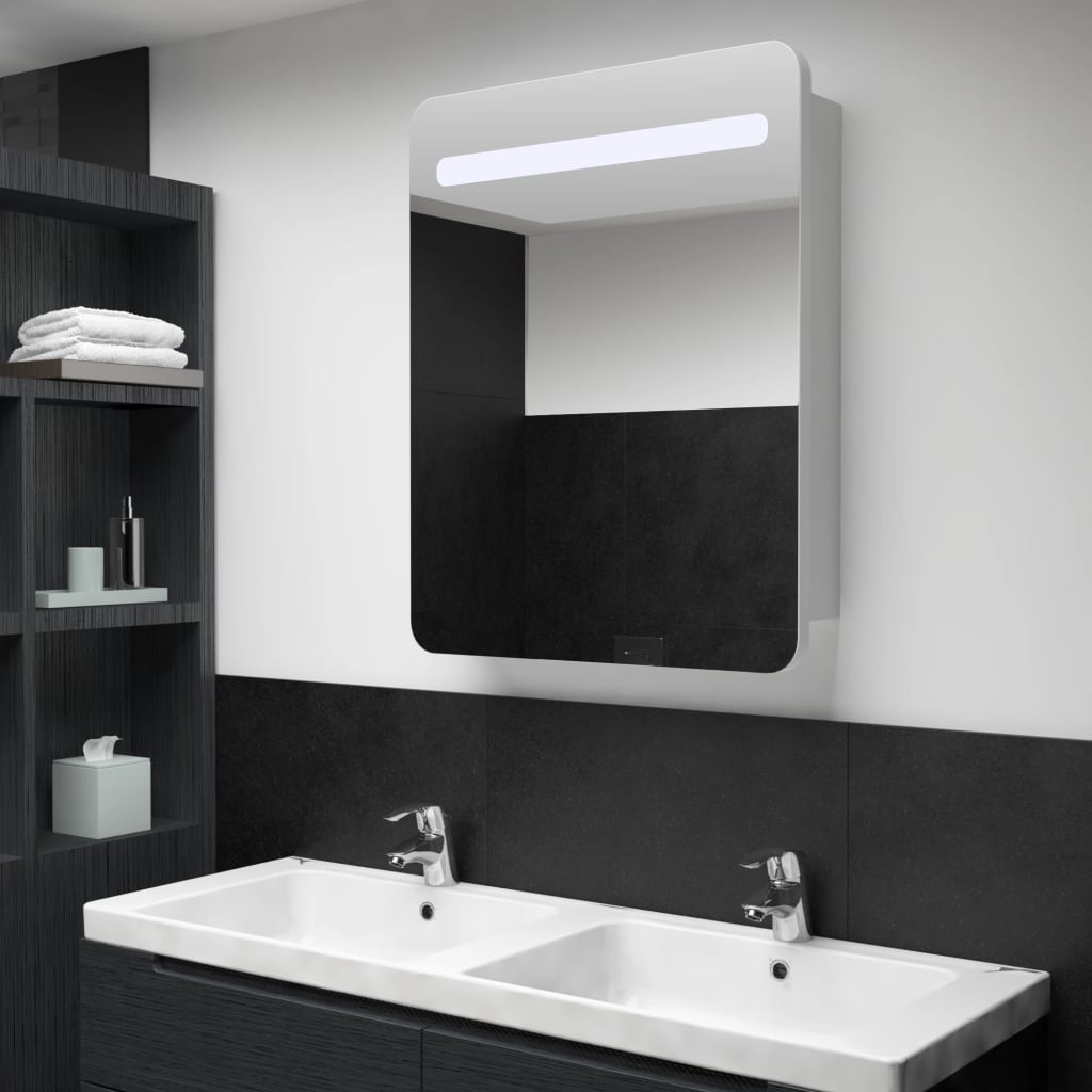 vidaXL LED kopalniška omarica z ogledalom 60x11x80 cm