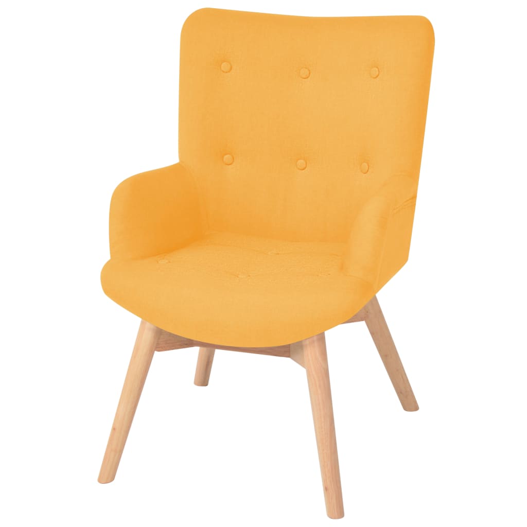 vidaXL Fotelj s stolčkom za noge rumeno blago
