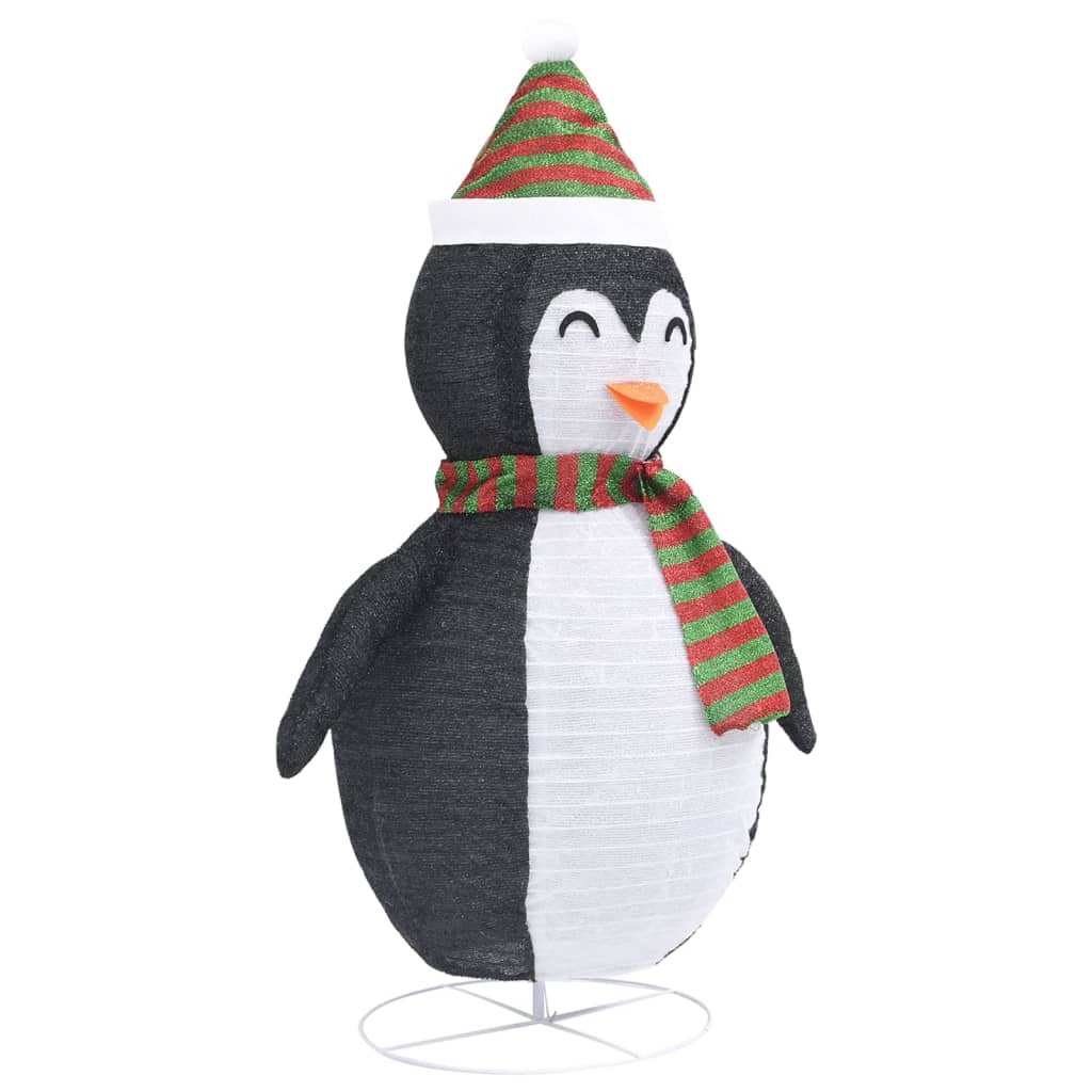 vidaXL Okrasna figura pingvin LED razkošno blago 120 cm